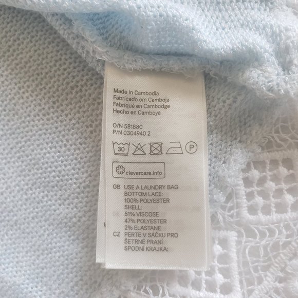 DIVIDED by H&M Pullover Sheer Laced Scoop Neck Long Sleeves Top SZ M - Picture 12 of 15